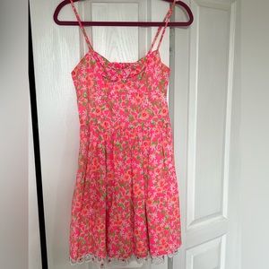 Lilly Pulitzer Pink Floral Spaghetti-Strap Sundress